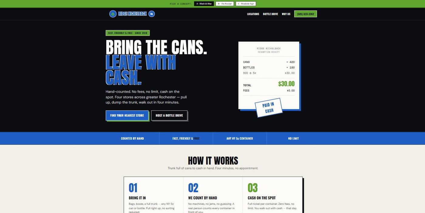 The Ridge Nickelback build — Bring the cans. Leave with cash.
